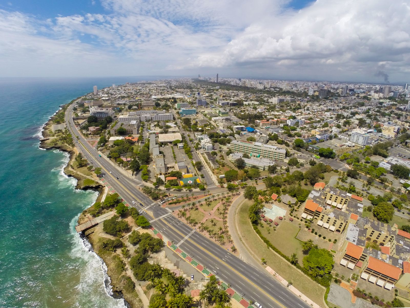 Aerial view of the Santo Domingo skyline, Dominican Republic